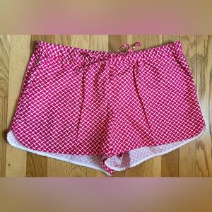 J Crew Women’s Pink Geometric Drawstring Shorts linen blend NWT size L